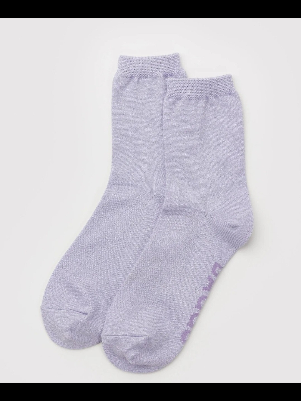 BAGGU Sparkly Lavender Crew Socks